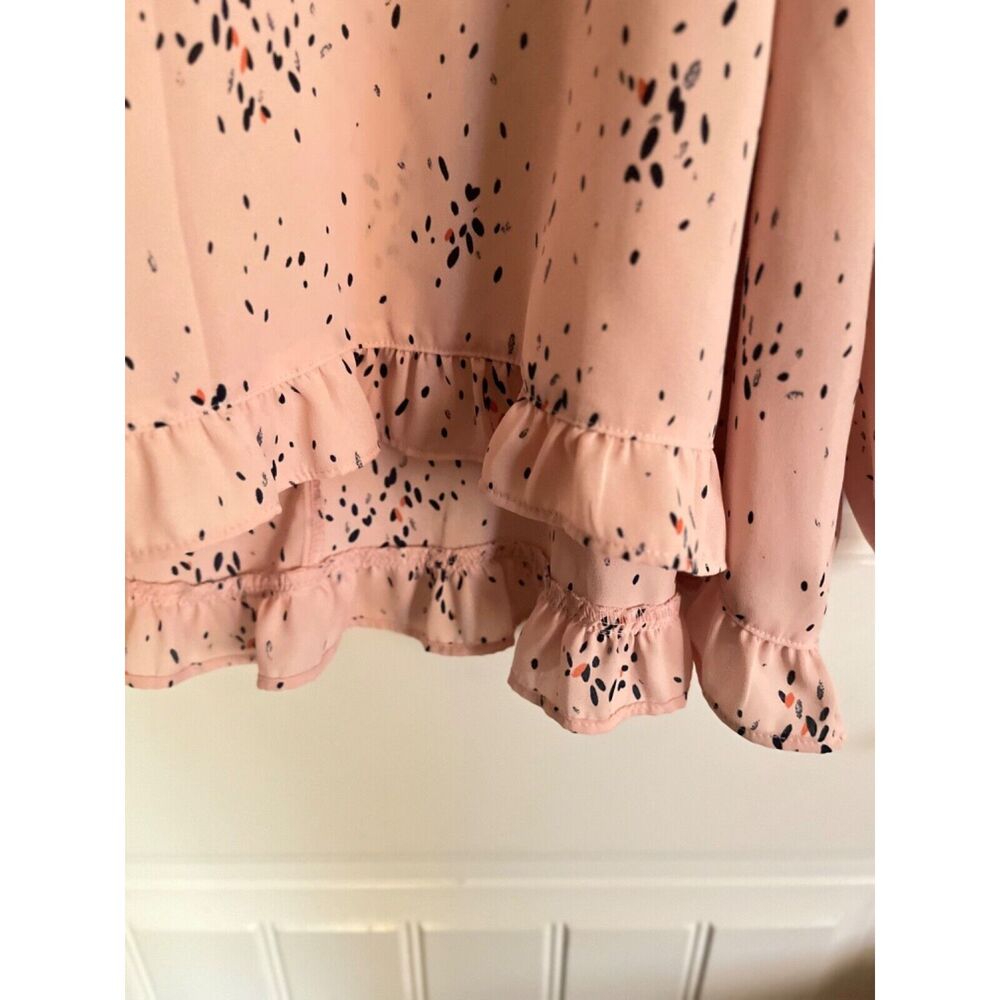 A.N.A Womens XL Peach Laced Cottagecore Fairy Long Sleeve with ruffled hem NWT - Picture 6 of 6